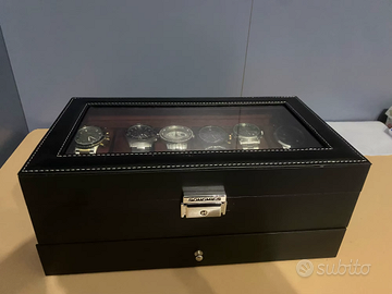 Elegante Scatola Porta Orologi e Gioielli – 12 Pos