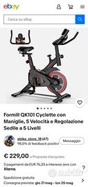 Cyclette bici spinning Formill volano 10 kg nuova