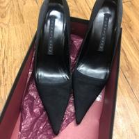 Scarpe tacco alto tessuto nere numero 37.5