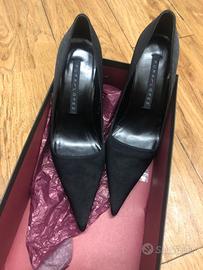 Scarpe tacco alto tessuto nere numero 37.5