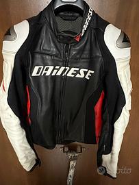 Giubbotto moto Dainese in pelle con protezioni