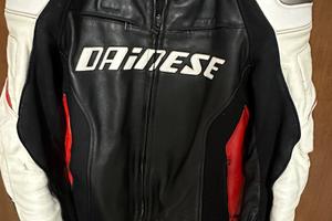 Giubbotto moto Dainese in pelle con protezioni