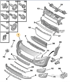 Paraurti ant originale Peugeot 3008 1611182380