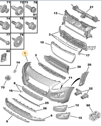 Paraurti ant originale Peugeot 3008 1611182380
