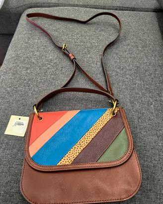 Borsetta Pelle Marrone Fossil Tracolla 20x24x5 