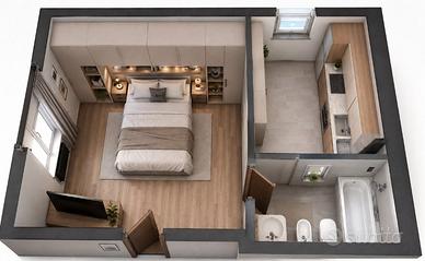 Monolocale in zona Porta Romana-650 euro