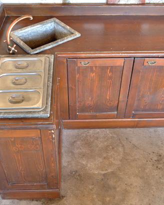 cucina  angolare in legno massello