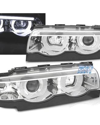 FARI OCCHI ANGEL BMW E38 94-01 FONDO CROMATO