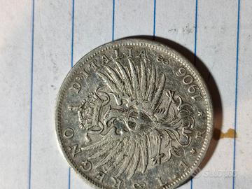 1 lira argento aquila araldica 1906