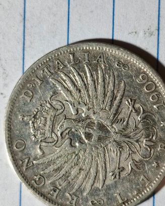 1 lira argento aquila araldica 1906