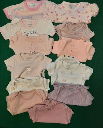 12 Body bimba manica corta tg.50 cm.