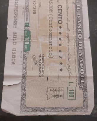100 lire di carta 