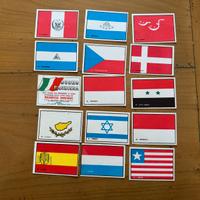 Lotto 15 figurine bandiere squadre nazionali