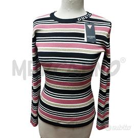 MAGLIA DONNA GUESS NERO ROSA
