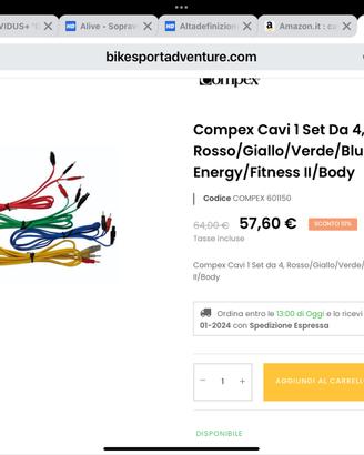 Cavi elettrostimolatore Compex