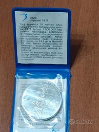 Moneta da 10 Markka finlandesi Helsinki 1971