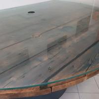 bancone bar con piano in cristallo 