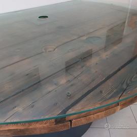 bancone bar con piano in cristallo 