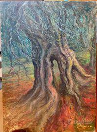 RARO OLIO SU TELA CM. 50X70 “ULIVO” NINO RONCA