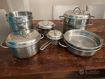 Set di pentole acciaio inox no induzione