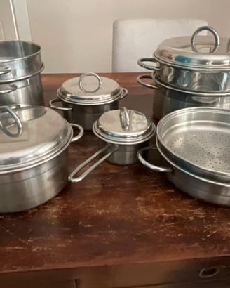 Set di pentole acciaio inox no induzione