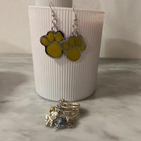 Orecchini e anello con cagnolino