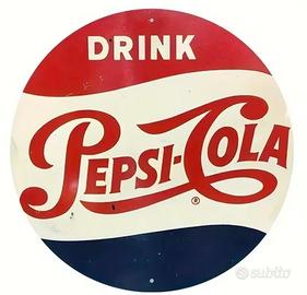 Targa insegna in metallo stile vintage Pepsi Cola