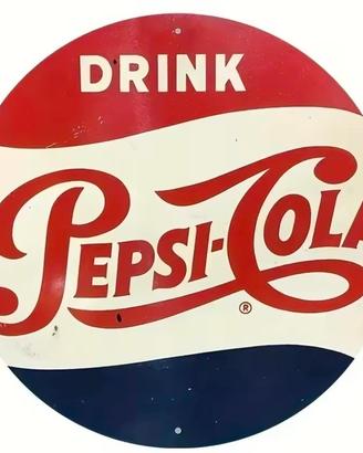 Targa insegna in metallo stile vintage Pepsi Cola