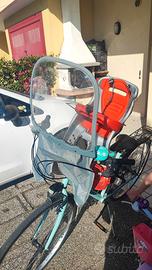 seggiolino anteriore + paravento bici 