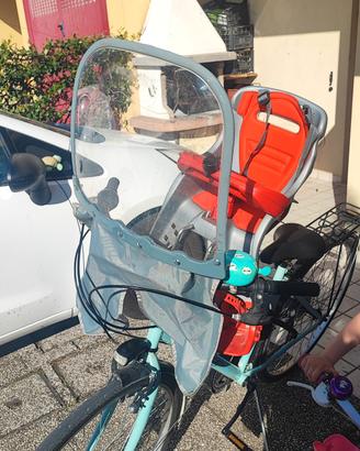 seggiolino anteriore + paravento bici 