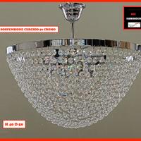 lampadario a Sospensione cerchio 50 strass cromo