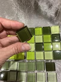 Tessere mosaico vetro verdi