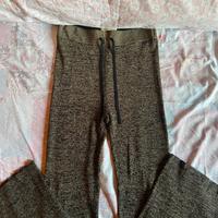 pantaloni a zampa brillantinati oro