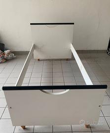 Letto singolo misura 80x200 con rete a doghe