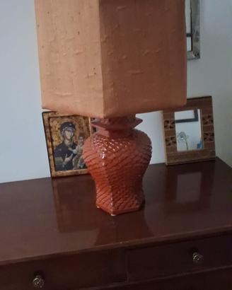 lampada da tavolo pigna in ceramica vintage