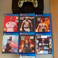 PlayStation 4 + joystick (green camo) + 7 giochi