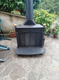 stufa a legna in ghisa vintage