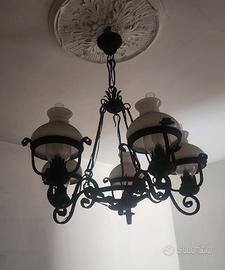 lampadario ferro battuto