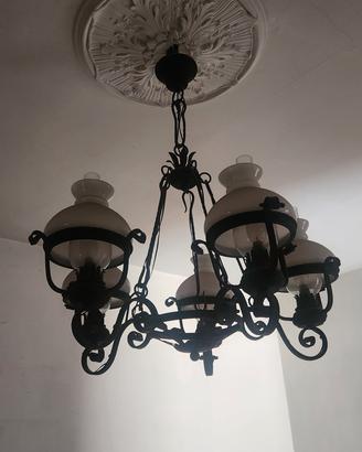 lampadario ferro battuto