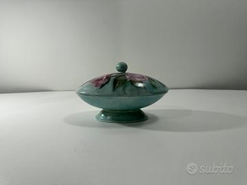 Portagioie Scatola Vintage Ceramica Italiana Rose