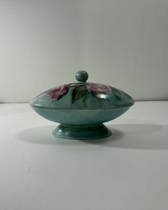Portagioie Scatola Vintage Ceramica Italiana Rose