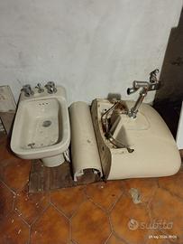 Sanitari Bagno Vintage Panna - Bidet+Lavandino
