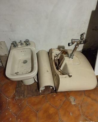 Sanitari Bagno Vintage Panna - Bidet+Lavandino