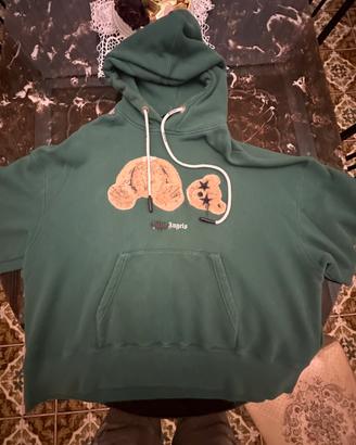 Felpa Palm Angels verde con orso – originale