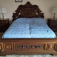 Base Letto in legno Noce stile classico - MAGLIE