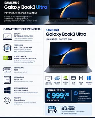 Samsung Galaxy Book 3 Ultra - 13700H - 16GB/512GB