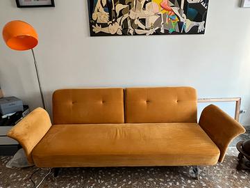 Divano letto velluto giallo