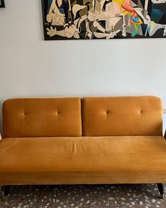 Divano letto velluto giallo
