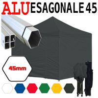 Gazebo pieghevole 3x3 telo nero alluminio chiosco