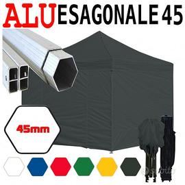 Gazebo pieghevole 3x3 telo nero alluminio chiosco